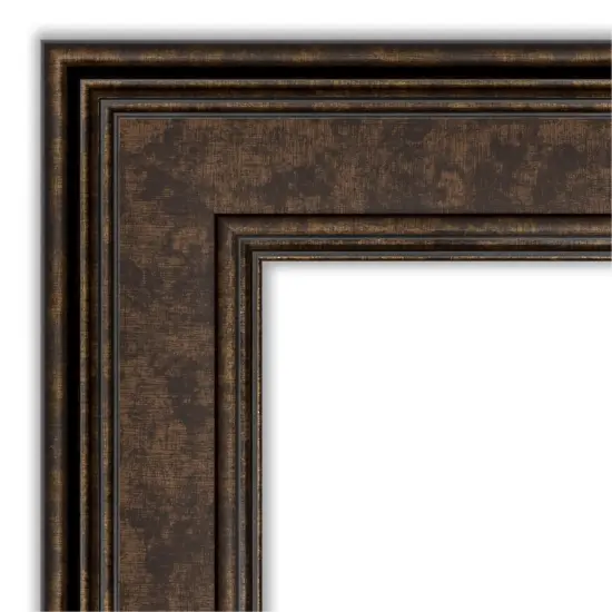 Amanti Art Non-Beveled Wall Mirror, Ridge Black Frame Ridge Bronze Frame {3}