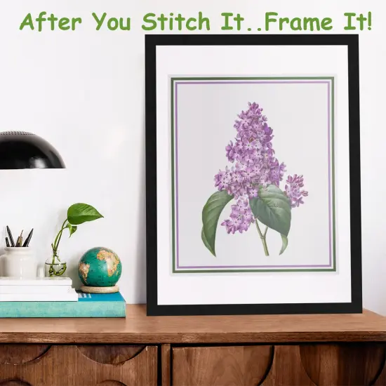 Lilac Flower Inspired by Pierre-Joseph Redoute Counted Cross Stitch Pattern {4}