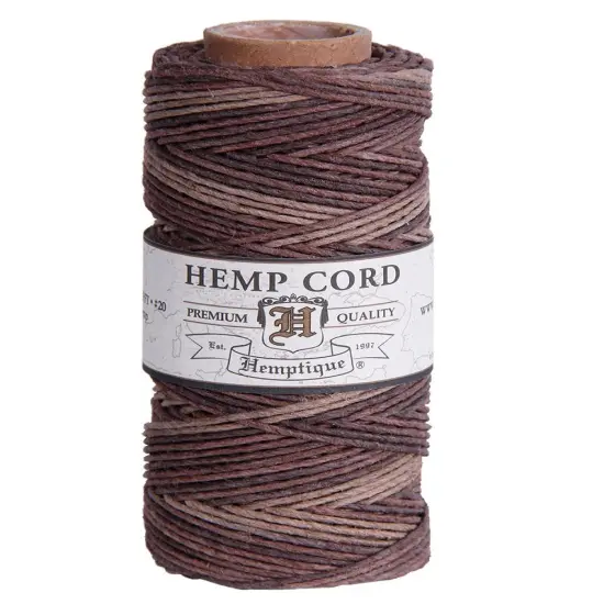 Hemptique 1mm #20 Variegated Hemp Cord Spools Eco Friendly Sustainable Naturally Grown Jewelry Bracelet Making Paper Crafting Scrapbooking Bookbinding Mixed Media Crocheting Macrame Seasonal Holiday Gift Wrapping Outdoor Gardening Earthy {1}
