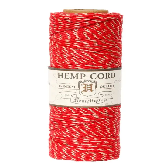 Hemptique 1mm #20 Metallic Hemp Cord Spools Jewelry Bracelet Making Crafting Scrapbooking Bookbinding Mixed Media Crocheting Macrame Gift Wrapping Red gold {1}
