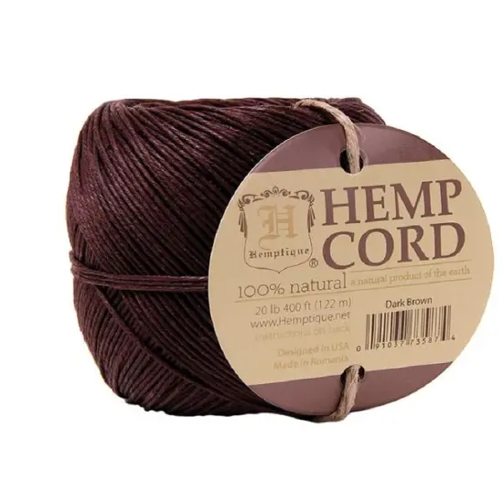 Hemptique #20 1mm Hemp Cord Balls Jewelry Making Macrame Crochet Crafting Gift Wrapping Outdoor Gardening Brown {1}