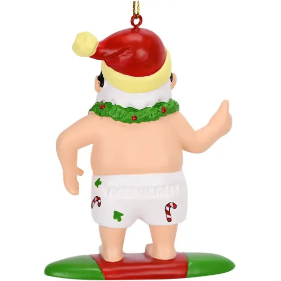 Surfing Santa Christmas Surfer Ornament {3}