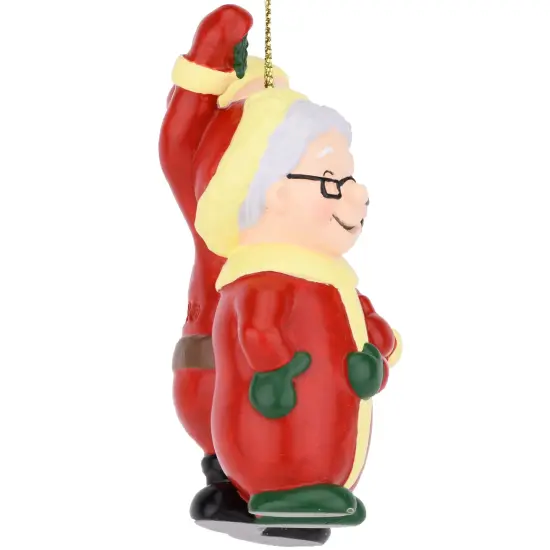 Santa and Mrs. Claus Under The Mistletoe Kissing Christmas Ornament {2}
