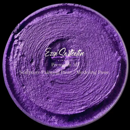3D Premium Sculpture Painting Paste|Texture Paste|Decorative Plaster|Ready to Use|Ideal for Artwork|Stencil|Flowers|Texture|Art Relief|New Formula| 6 oz by Volume|Ezgi Sertcetin Metallic purple {1}