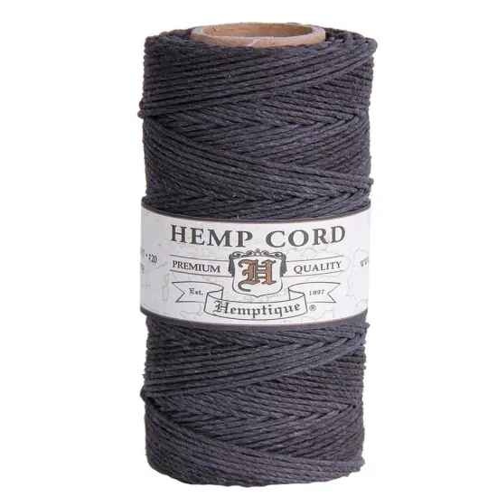 Hemptique 1mm #20 Hemp Cord Spools Jewelry Making Macrame Crochet Crafting Gift Wrapping Dark grey {1}