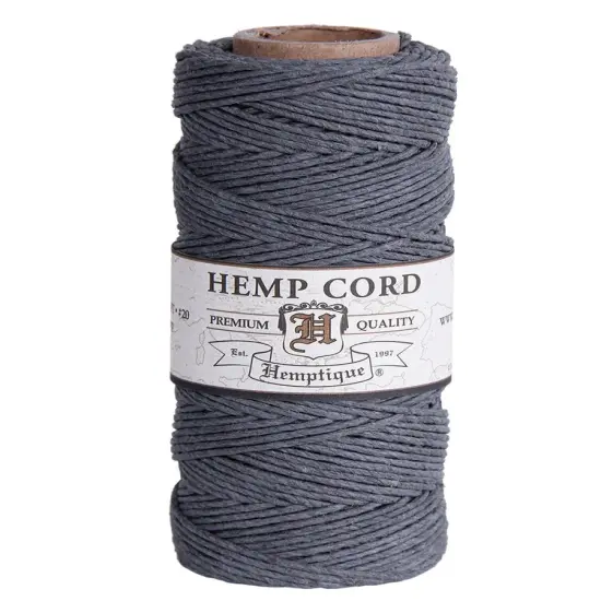 Hemptique 1mm #20 Hemp Cord Spools Jewelry Making Macrame Crochet Crafting Gift Wrapping Grey {1}