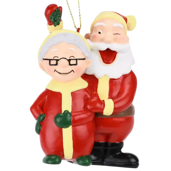 Santa and Mrs. Claus Under The Mistletoe Kissing Christmas Ornament {1}