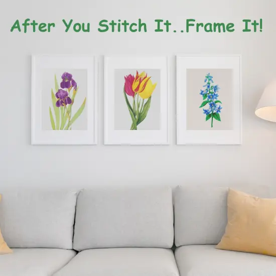 Bouquet of Tulip Flowers Inspired by Pierre-Joseph Redoute Counted Cross Stitch Pattern {5}