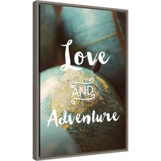 Love and Adventure by Alicia Bock 16-in. W x 23-in. H. Canvas Wall Art Print Framed in Grey {2}