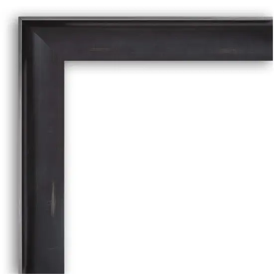 Amanti Art Non-Beveled Wood Wall Mirror, Allure Charcoal Frame {3}