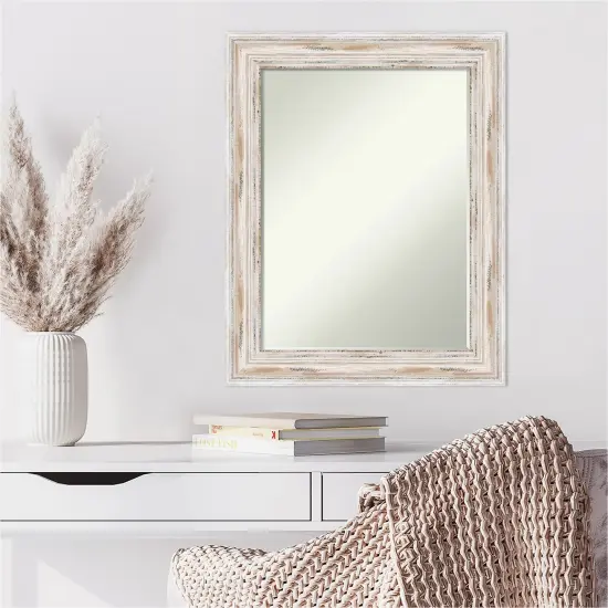 Petite Bevel Wood Wall Mirror, Alexandria Frame Alexandria White Wash {6}