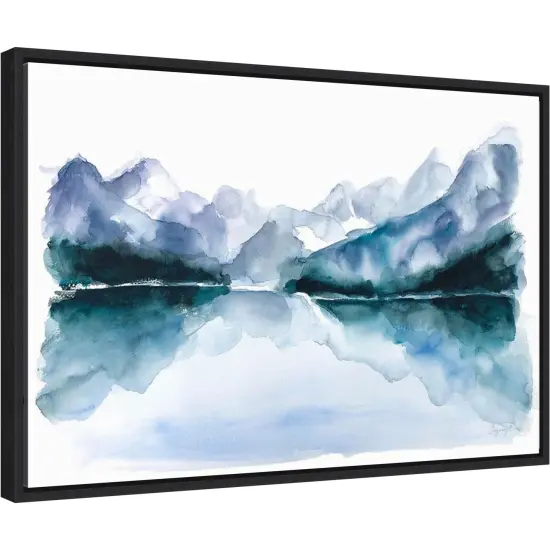 Resolute Mountains by Tiffany Blaise 23-in. W x 16-in. H. Canvas Wall Art Print Framed in Black {2}