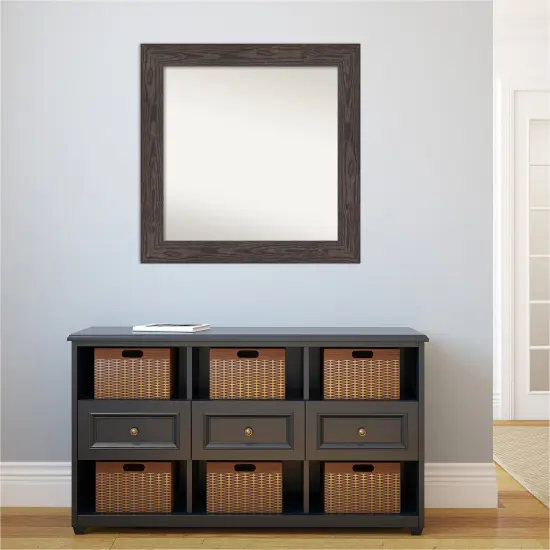 Amanti Art Non-Beveled Wood Wall Mirror, Bridge Black Frame {5}