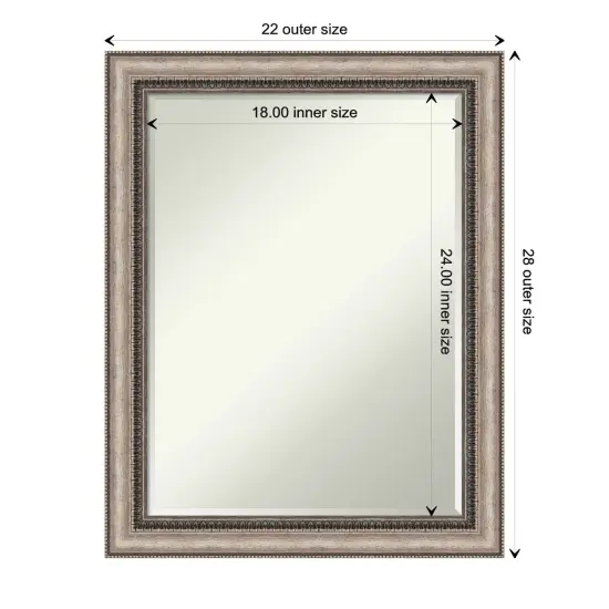 Petite Bevel Wall Mirror, Lyla Ornate Silver Frame {1}