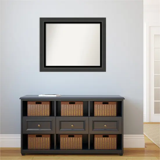 Amanti Art Non-Beveled Wall Mirror, Tuxedo Black Frame {5}