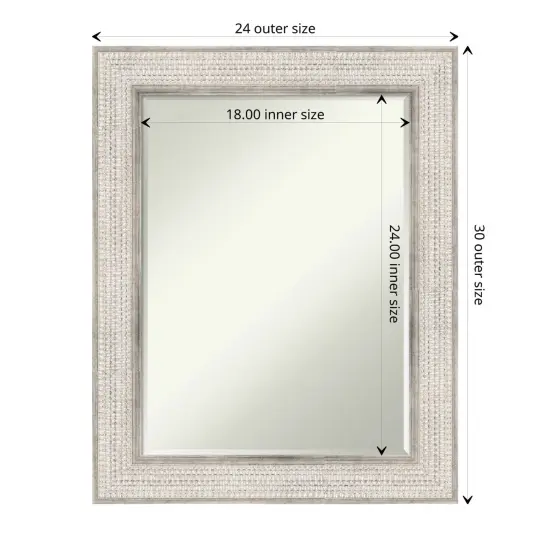 Petite Bevel Wood Wall Mirror, Trellis Silver Frame {1}