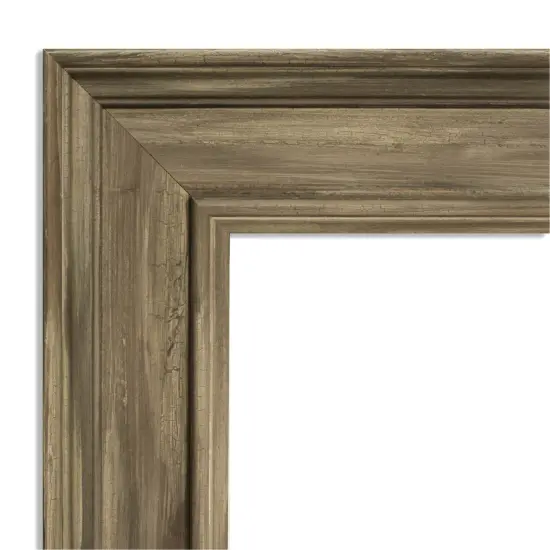 Amanti Art Non-Beveled Wood Wall Mirror, Alexandria Greywash Frame {9}