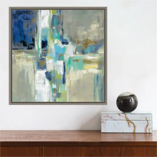 Spring Water by Silvia Vassileva 16-in. W x 16-in. H. Canvas Wall Art Print Framed in Grey {5}