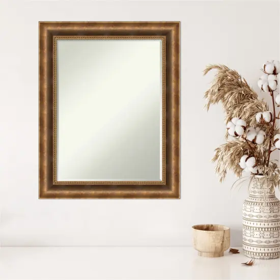 Petite Bevel Wood Wall Mirror, Manhattan Bronze Frame {5}