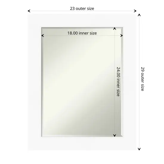 Petite Bevel Wall Mirror, Cabinet White Frame {1}