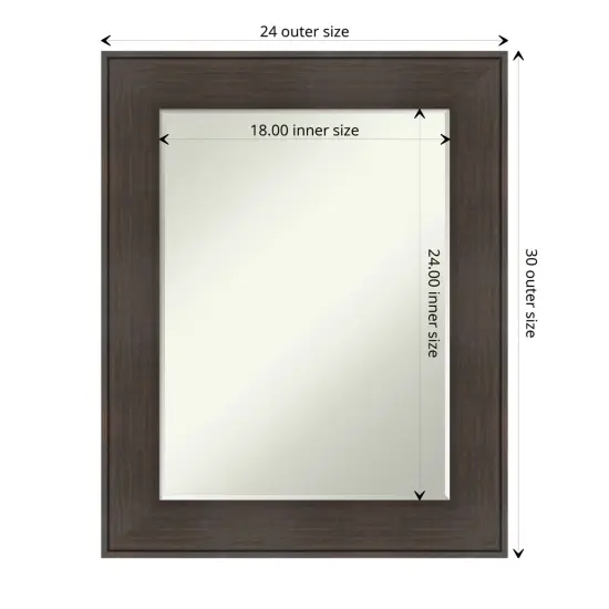 Petite Bevel Wall Mirror, William Rustic Woodgrain Frame {1}