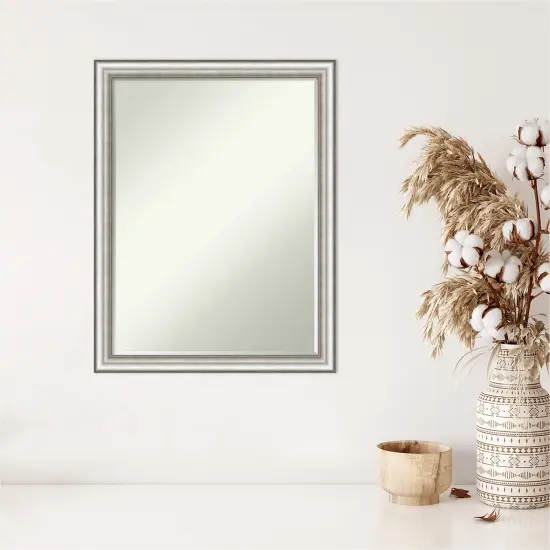 Petite Bevel Wall Mirror, Salon Silver Narrow Frame {5}