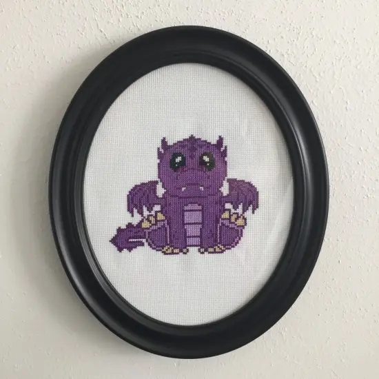 Purple Dragon Counted Cross Stitch DIY KIT Intermediate {2}