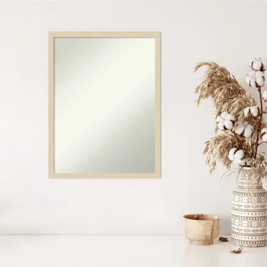 Amanti Art Non-Beveled Wood Wall Mirror, Svelte Clay Grey Frame Svelte Natural Frame {5}