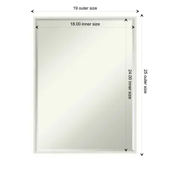 Petite Bevel Wood Wall Mirror, Lucie Frame Lucie White {1}