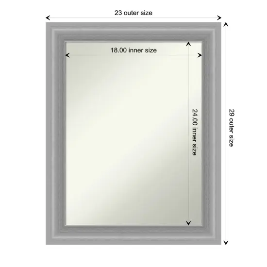 Amanti Art Non-Beveled Wall Mirror, Peak Polished Nickel Narrow Frame {1}