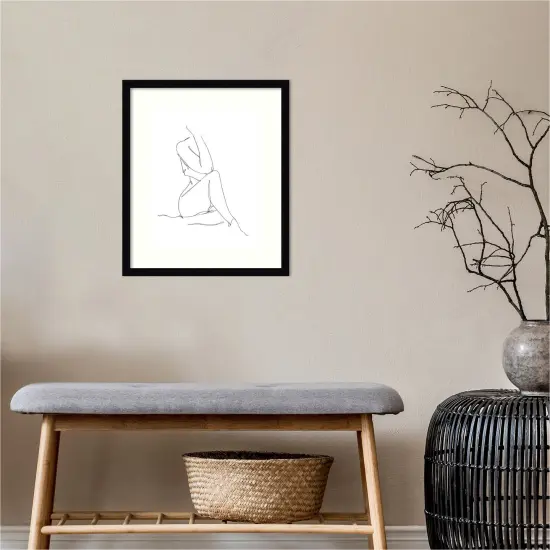 Nude Contour Sketch I by Ethan Harper Wood Framed Wall Art Print {4}