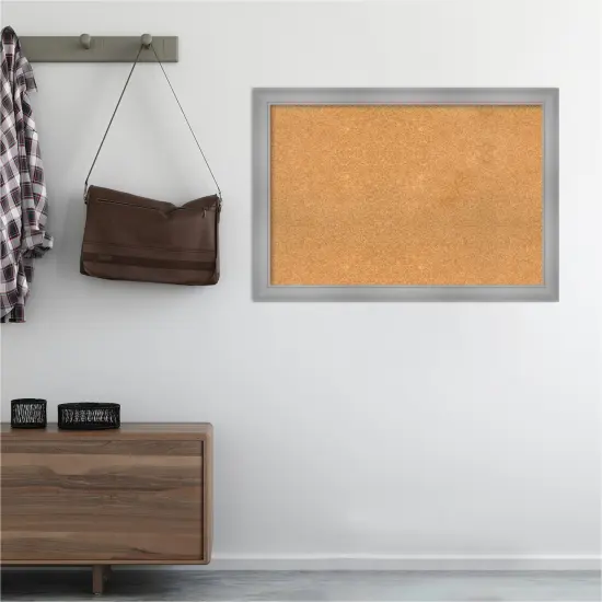 Cork Board, Flair Frame - Bulletin Board, Organization Board, Pin Board Flair Polished Nickel {5}