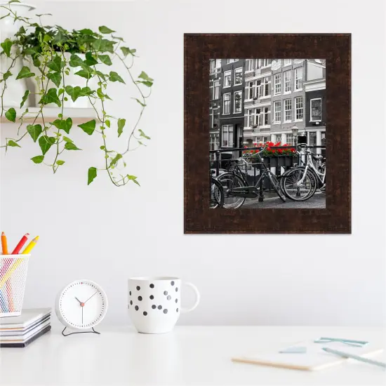 Amanti Art William Mottled Bronze Narrow Picture Frame {5}