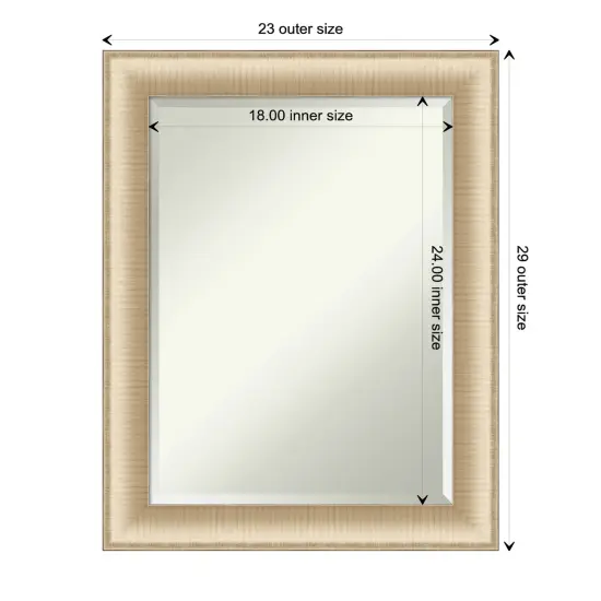 Beveled Bathroom Wall Mirror, Elegant Brushed Frame {1}