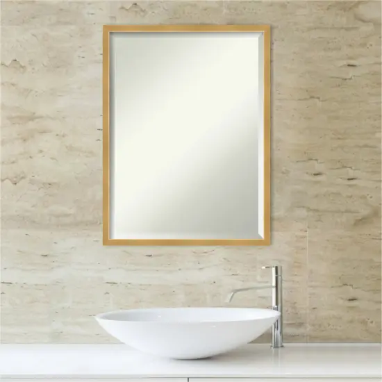 Beveled Wood Bathroom Wall Mirror, Svelte Frame {4}