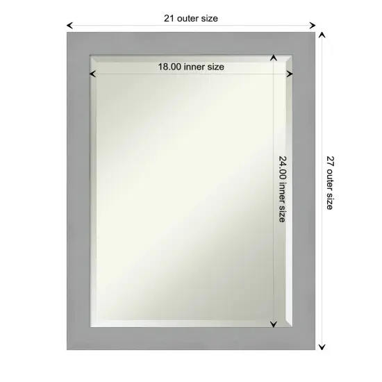 Beveled Bathroom Wall Mirror, Brushed Frame {1}