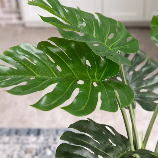 Faux Monstera Plant, Artificial Plants for Home Decor Indoor, Faux Plants, Fake Plant Decor, Fake Plants Tall Large Fake Plant Artificial Plants Indoor Tall Plants for Living Room Decor (4 feet) {3}