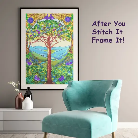 The Tree of Life inspired by Louis Comfort Tiffany Counted Cross Stitch Pattern {3}