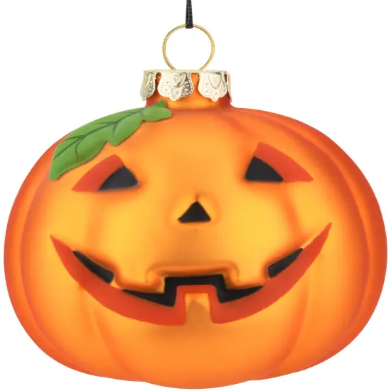 Tree Buddees Pumpkin Glass Bulb Jack-o'-lantern Halloween Ornament {2}