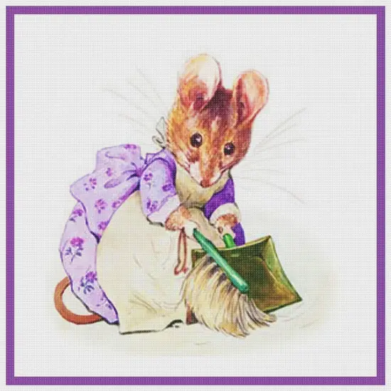 Hunca Munca Mouse Inspired by Beatrix Potter Counted Cross Stitch Pattern {2}