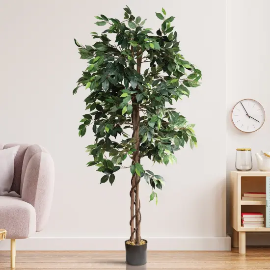 Artificial Trees for Home Decor Indoor - Fake Plants & Faux Plants Indoor - Fake Plants Tall Ficus Tree Artificial, Plants for Living Room Decor, Tall Fake Plants Indoor, Fake Tree Indoor - 5 Feet {1}