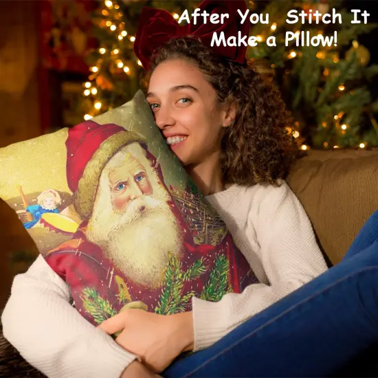 Victorian Father Christmas Santa In a Red Cape, Hat and Tree Counted Cross Stitch Pattern {4}