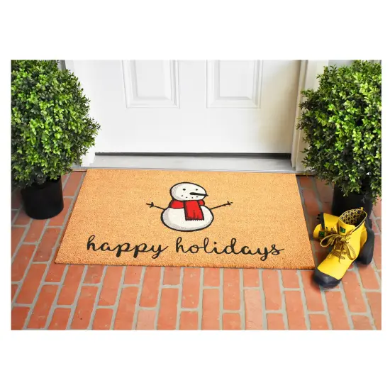 Happy Snowman Doormat {4}