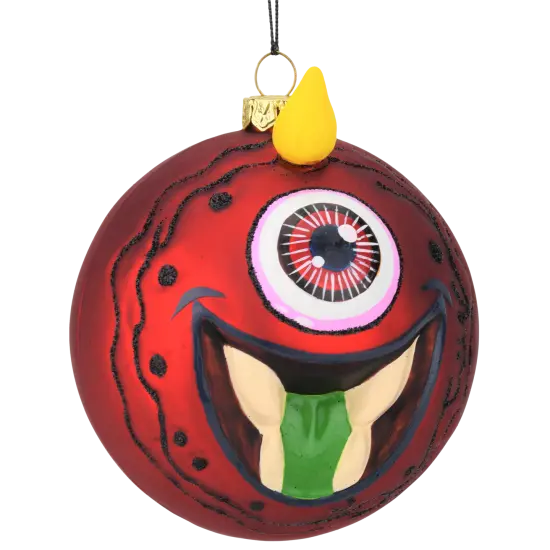 One Eyed Horned Monster Glass Bulb Halloween Ornament {1}