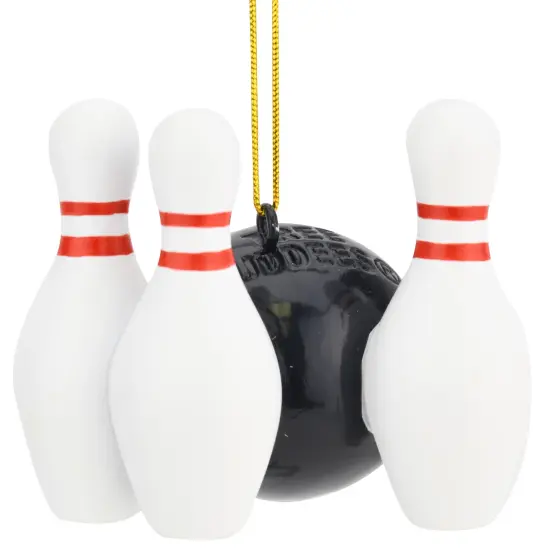 Bowling Ball and Pins Christmas Ornaments {4}