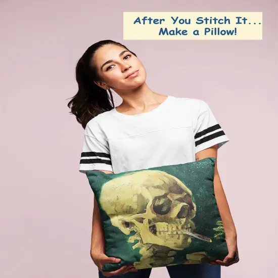 Orenco Originals Vincent Van Gogh Cigarette Smoking Skull Counted Cross Stitch Pattern {3}