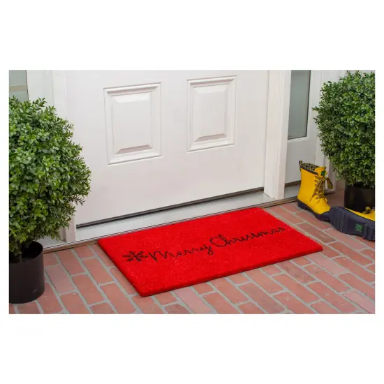 Red Merry Christmas Doormat {4}