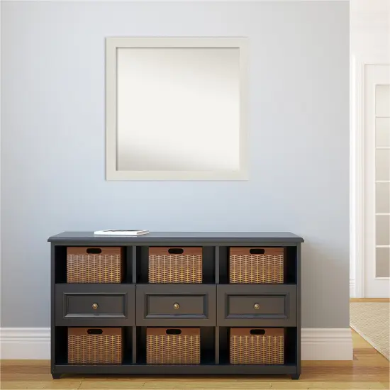 Amanti Art Non-Beveled Wall Mirror, Rustic Plank Espresso Narrow Frame Rustic Plank White Narrow Frame {5}