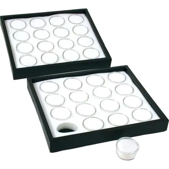 2 16 White Gem Jars Display Inserts & Stackable Tray {1}