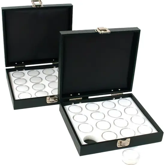 32 Gem Jars White Tray Display Gemstone Travel Case {1}